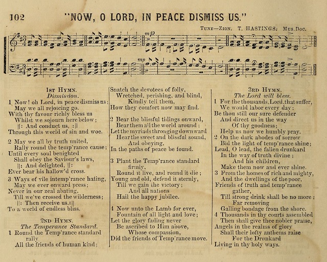 Temperance Chimes: comprising a great variety of new music, glees, songs, and hymns, designed for the use of temperance meeting and organizations, glee clubs, bands of hope, and the home circle page 102