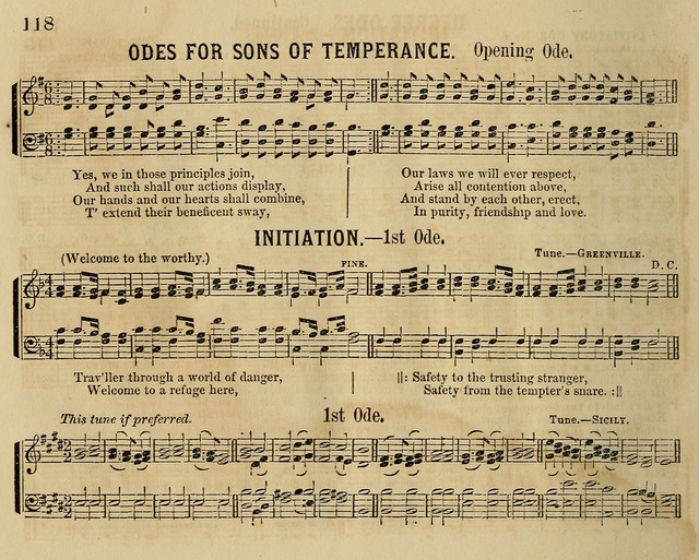 Temperance Chimes: comprising a great variety of new music, glees, songs, and hymns, designed for the use of temperance meeting and organizations, glee clubs, bands of hope, and the home circle page 118