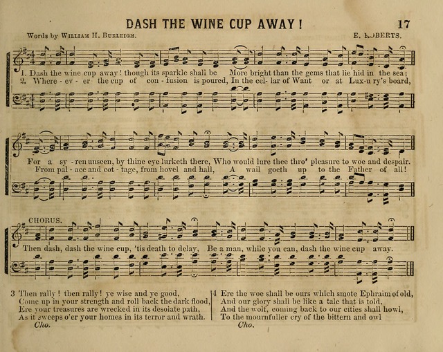 Temperance Chimes: comprising a great variety of new music, glees, songs, and hymns, designed for the use of temperance meeting and organizations, glee clubs, bands of hope, and the home circle page 17