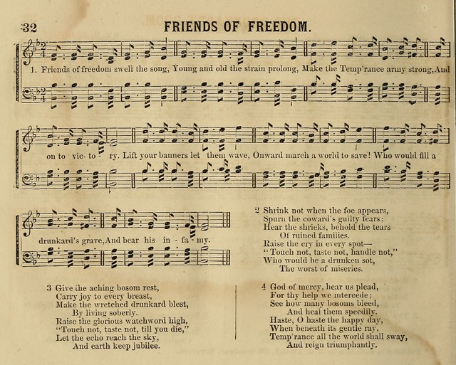 Temperance Chimes: comprising a great variety of new music, glees, songs, and hymns, designed for the use of temperance meeting and organizations, glee clubs, bands of hope, and the home circle page 32