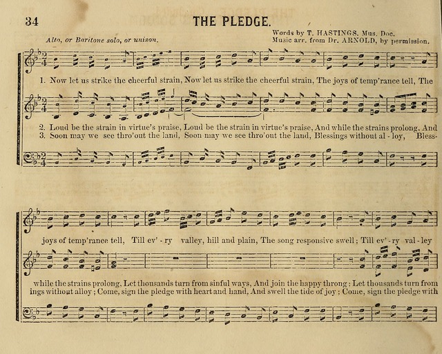 Temperance Chimes: comprising a great variety of new music, glees, songs, and hymns, designed for the use of temperance meeting and organizations, glee clubs, bands of hope, and the home circle page 34