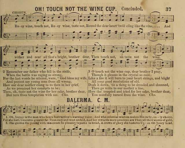 Temperance Chimes: comprising a great variety of new music, glees, songs, and hymns, designed for the use of temperance meeting and organizations, glee clubs, bands of hope, and the home circle page 37