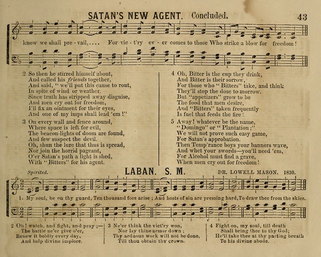 Temperance Chimes: comprising a great variety of new music, glees, songs, and hymns, designed for the use of temperance meeting and organizations, glee clubs, bands of hope, and the home circle page 43