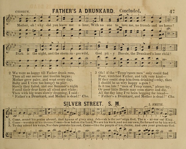 Temperance Chimes: comprising a great variety of new music, glees, songs, and hymns, designed for the use of temperance meeting and organizations, glee clubs, bands of hope, and the home circle page 47