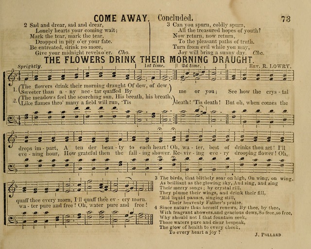 Temperance Chimes: comprising a great variety of new music, glees, songs, and hymns, designed for the use of temperance meeting and organizations, glee clubs, bands of hope, and the home circle page 73