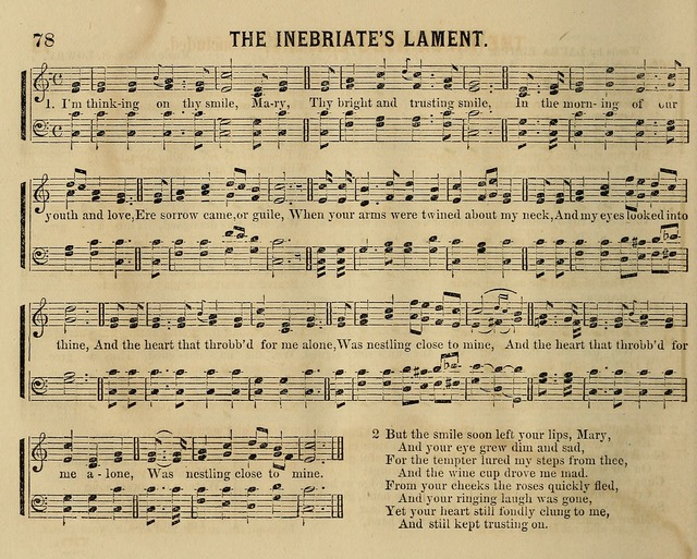 Temperance Chimes: comprising a great variety of new music, glees, songs, and hymns, designed for the use of temperance meeting and organizations, glee clubs, bands of hope, and the home circle page 78