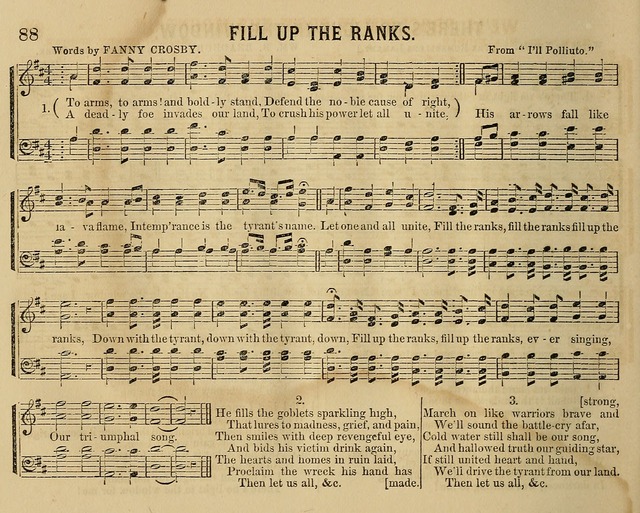 Temperance Chimes: comprising a great variety of new music, glees, songs, and hymns, designed for the use of temperance meeting and organizations, glee clubs, bands of hope, and the home circle page 88