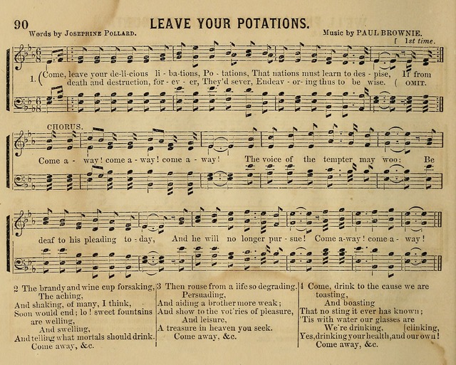 Temperance Chimes: comprising a great variety of new music, glees, songs, and hymns, designed for the use of temperance meeting and organizations, glee clubs, bands of hope, and the home circle page 90