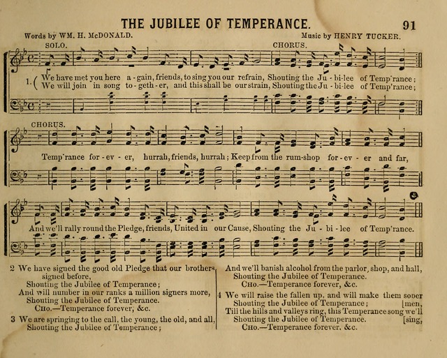 Temperance Chimes: comprising a great variety of new music, glees, songs, and hymns, designed for the use of temperance meeting and organizations, glee clubs, bands of hope, and the home circle page 91