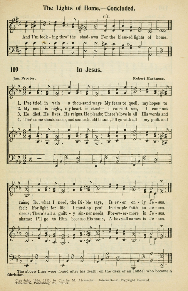 Tabernacle Hymns: No. 2 page 109