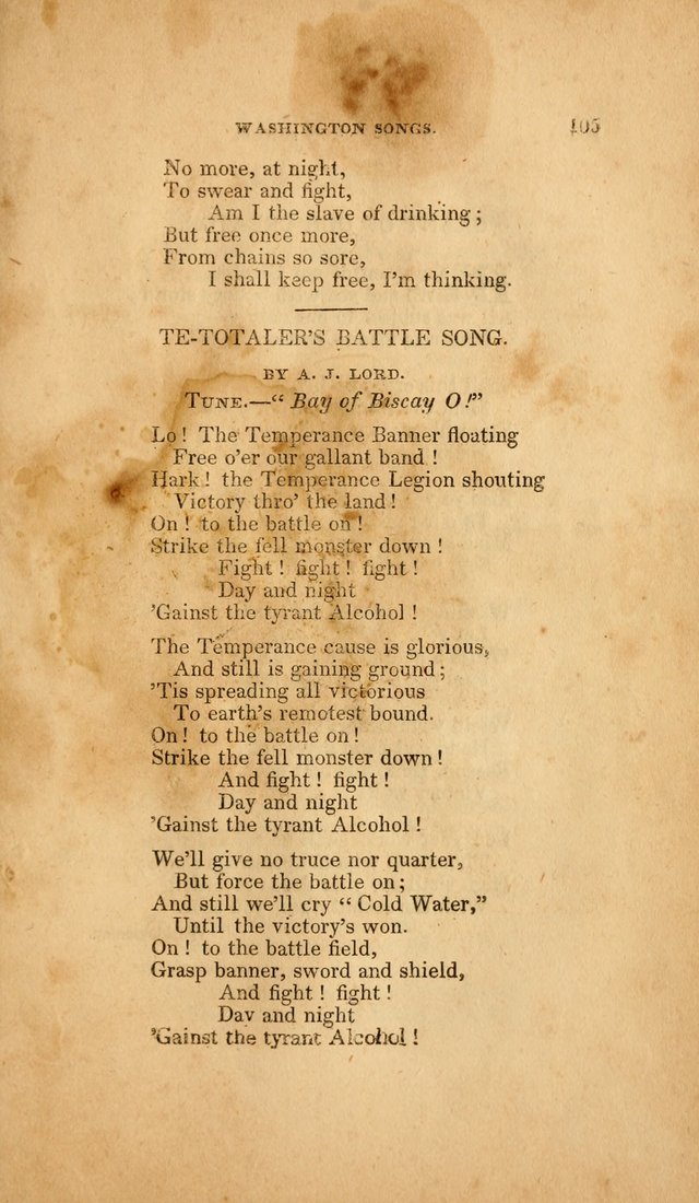 Temperance Hymn Book and Minstrel: a collection of hymns, songs and odes for temperance meetings and festivals page 105