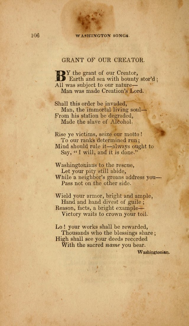 Temperance Hymn Book and Minstrel: a collection of hymns, songs and odes for temperance meetings and festivals page 106