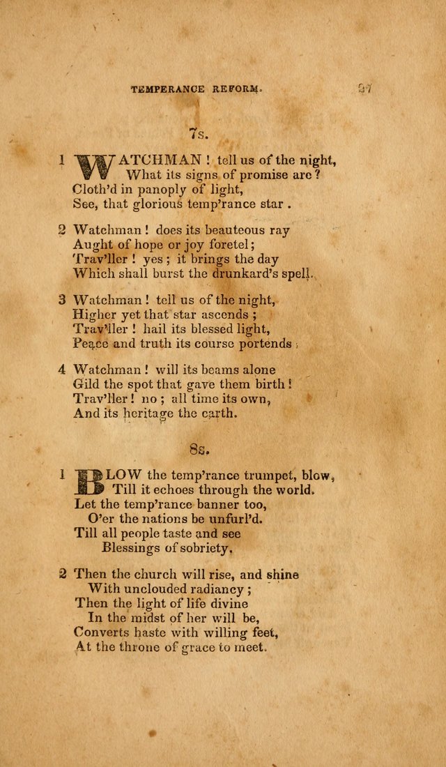 Temperance Hymn Book and Minstrel: a collection of hymns, songs and odes for temperance meetings and festivals page 27