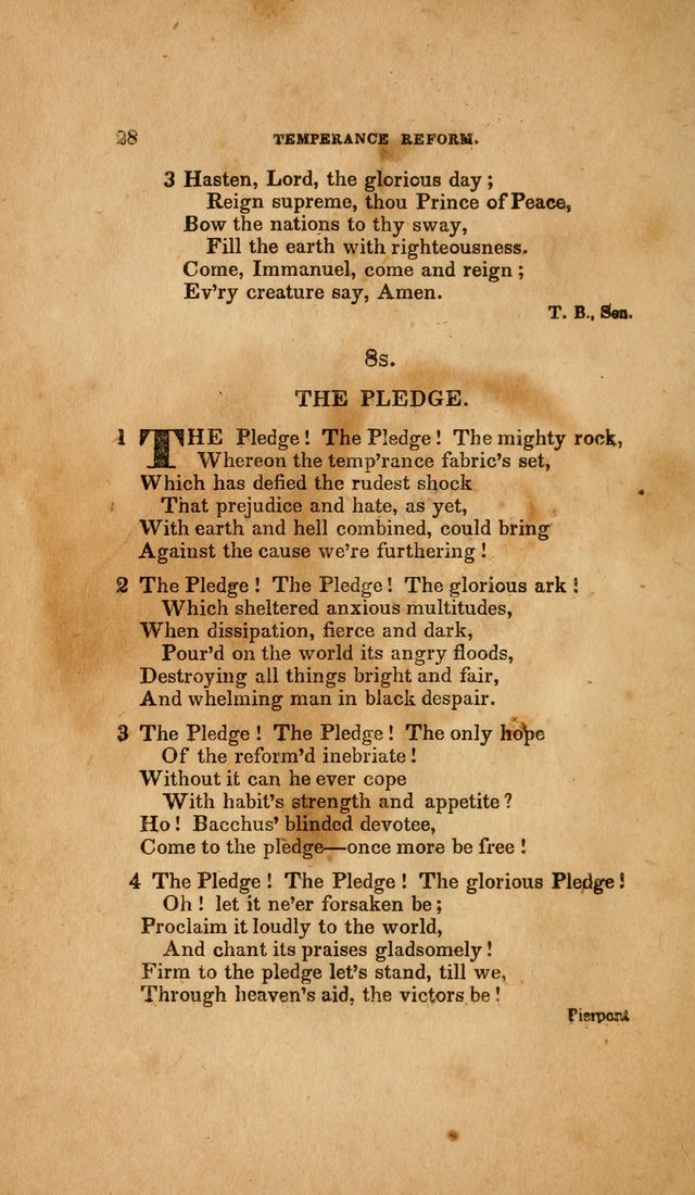 Temperance Hymn Book and Minstrel: a collection of hymns, songs and odes for temperance meetings and festivals page 28