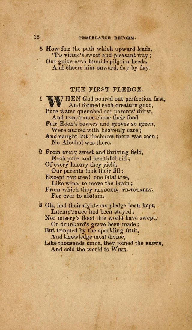 Temperance Hymn Book and Minstrel: a collection of hymns, songs and odes for temperance meetings and festivals page 36