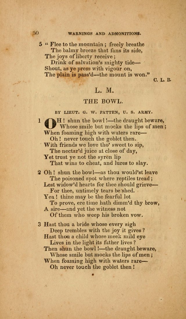 Temperance Hymn Book and Minstrel: a collection of hymns, songs and odes for temperance meetings and festivals page 50