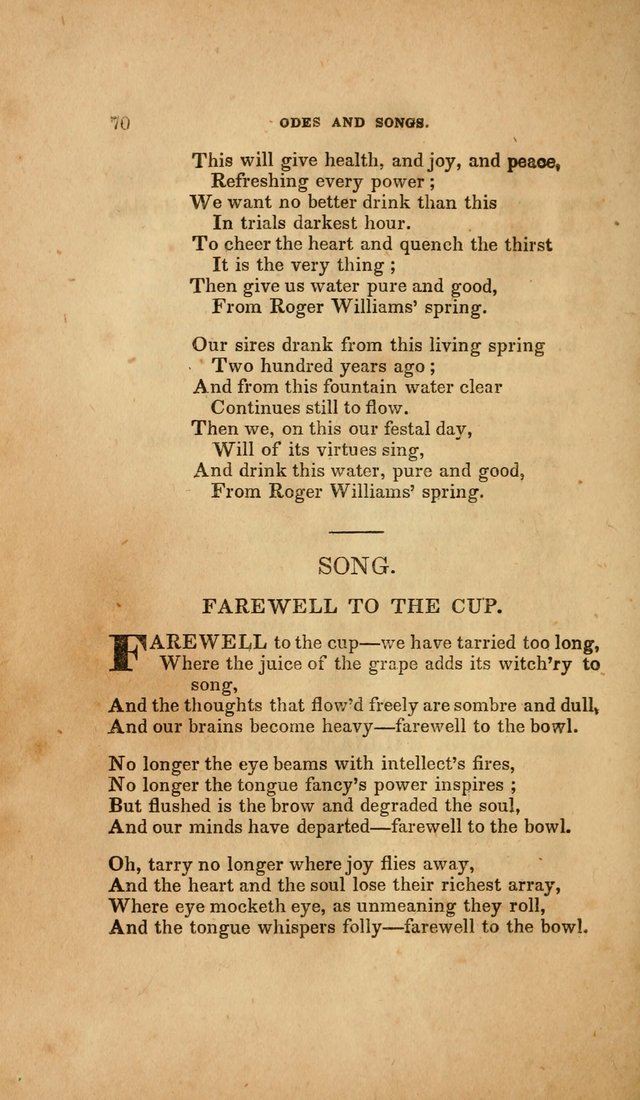 Temperance Hymn Book and Minstrel: a collection of hymns, songs and odes for temperance meetings and festivals page 70