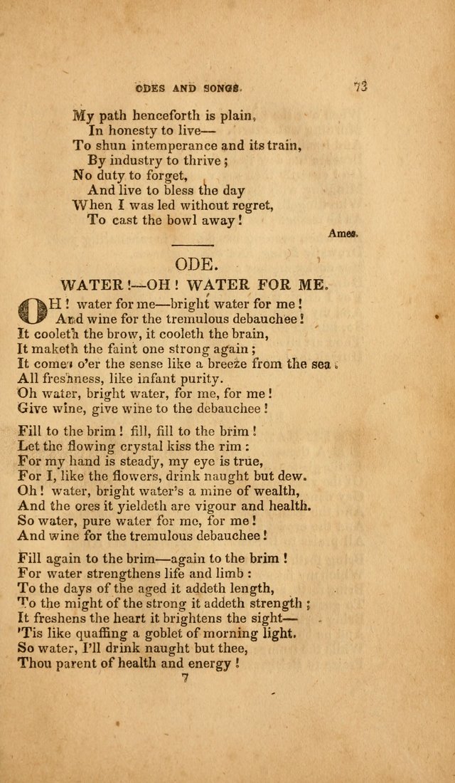 Temperance Hymn Book and Minstrel: a collection of hymns, songs and odes for temperance meetings and festivals page 73