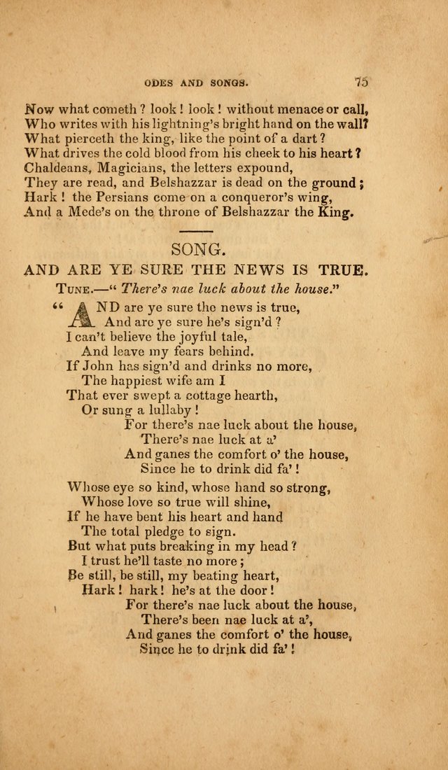 Temperance Hymn Book and Minstrel: a collection of hymns, songs and odes for temperance meetings and festivals page 75