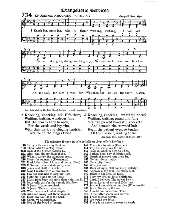 The Hymnal : published in 1895 and revised in 1911 by authority of the General Assembly of the Presbyterian Church in the United States of America : with the supplement of 1917 page 957