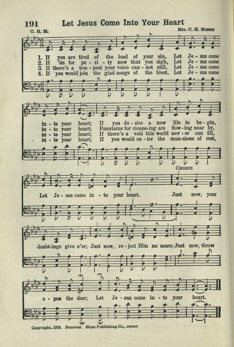 Tabernacle Hymns: Number Five page 182