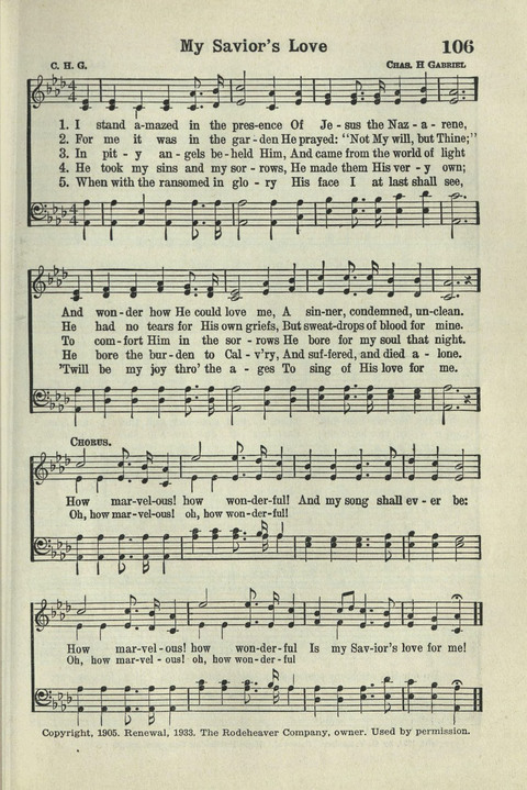 Tabernacle Hymns: Number Five page 99