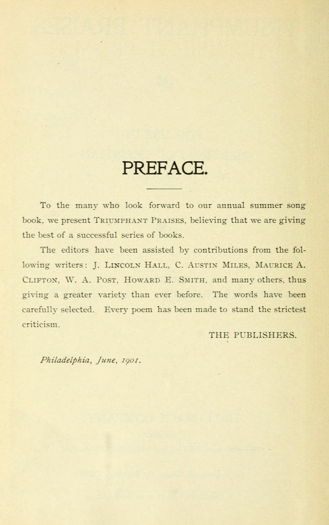 Triumphant Praises: for use in meetings of christian worship page 7