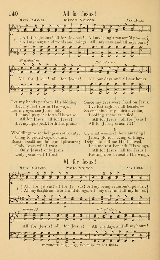 Temperance Rallying Songs: consisting of a large variety of solos, quartettes, and choruses, suited to every phase of the great temperance reformation page 140