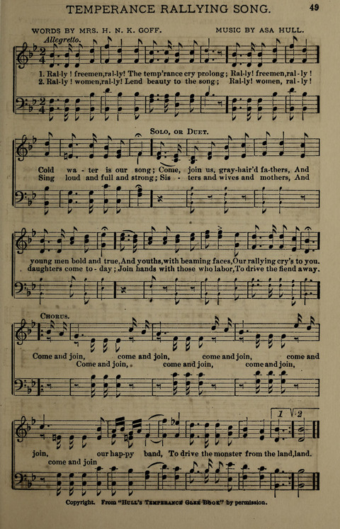 Temperance Song Herald: a collection of songs, choruses, hymns, and other pieces for the use of temperance meetings, lodges, and the home circle page 49