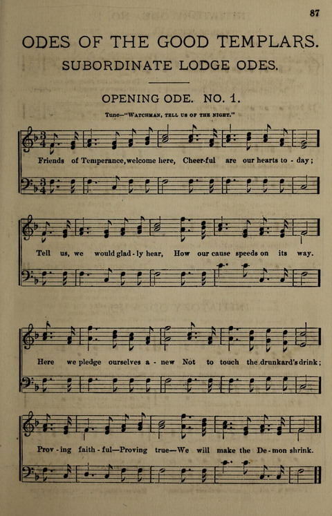 Temperance Song Herald: a collection of songs, choruses, hymns, and other pieces for the use of temperance meetings, lodges, and the home circle page 87