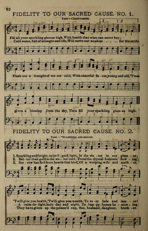 Temperance Song Herald: a collection of songs, choruses, hymns, and other pieces for the use of temperance meetings, lodges, and the home circle page 92