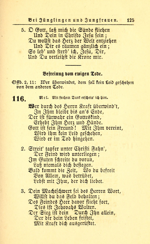 Der Tröster: oder Trost und Mahnung in Liedern und Betrachtungen bei der Trennung von den Unsrigen zum Gebracuh bei Leichenbegängnissen sowie auch im Familienkreise. page 127