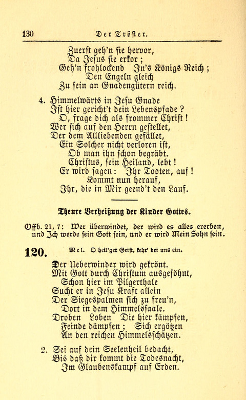 Der Tröster: oder Trost und Mahnung in Liedern und Betrachtungen bei der Trennung von den Unsrigen zum Gebracuh bei Leichenbegängnissen sowie auch im Familienkreise. page 132