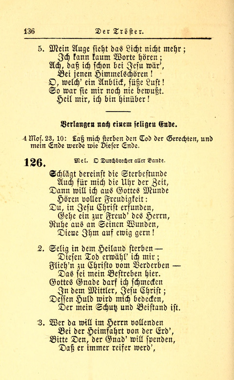Der Tröster: oder Trost und Mahnung in Liedern und Betrachtungen bei der Trennung von den Unsrigen zum Gebracuh bei Leichenbegängnissen sowie auch im Familienkreise. page 138