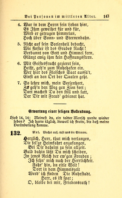 Der Tröster: oder Trost und Mahnung in Liedern und Betrachtungen bei der Trennung von den Unsrigen zum Gebracuh bei Leichenbegängnissen sowie auch im Familienkreise. page 145