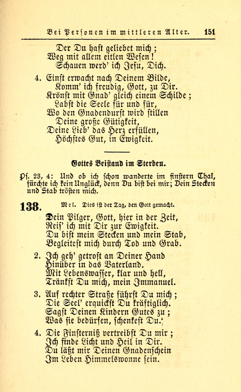 Der Tröster: oder Trost und Mahnung in Liedern und Betrachtungen bei der Trennung von den Unsrigen zum Gebracuh bei Leichenbegängnissen sowie auch im Familienkreise. page 153