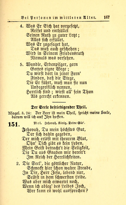 Der Tröster: oder Trost und Mahnung in Liedern und Betrachtungen bei der Trennung von den Unsrigen zum Gebracuh bei Leichenbegängnissen sowie auch im Familienkreise. page 169