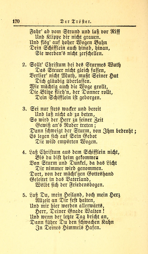 Der Tröster: oder Trost und Mahnung in Liedern und Betrachtungen bei der Trennung von den Unsrigen zum Gebracuh bei Leichenbegängnissen sowie auch im Familienkreise. page 172