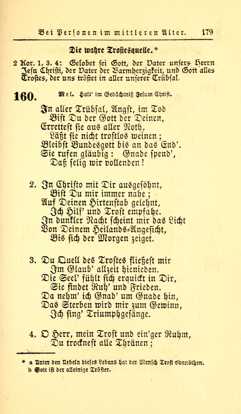 Der Tröster: oder Trost und Mahnung in Liedern und Betrachtungen bei der Trennung von den Unsrigen zum Gebracuh bei Leichenbegängnissen sowie auch im Familienkreise. page 181