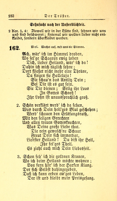 Der Tröster: oder Trost und Mahnung in Liedern und Betrachtungen bei der Trennung von den Unsrigen zum Gebracuh bei Leichenbegängnissen sowie auch im Familienkreise. page 184