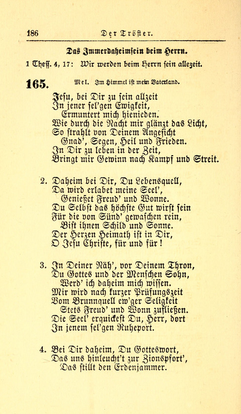 Der Tröster: oder Trost und Mahnung in Liedern und Betrachtungen bei der Trennung von den Unsrigen zum Gebracuh bei Leichenbegängnissen sowie auch im Familienkreise. page 188