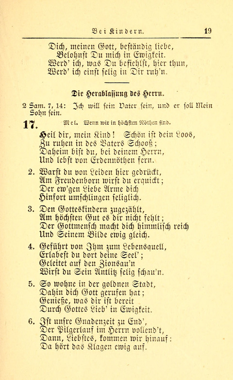 Der Tröster: oder Trost und Mahnung in Liedern und Betrachtungen bei der Trennung von den Unsrigen zum Gebracuh bei Leichenbegängnissen sowie auch im Familienkreise. page 19