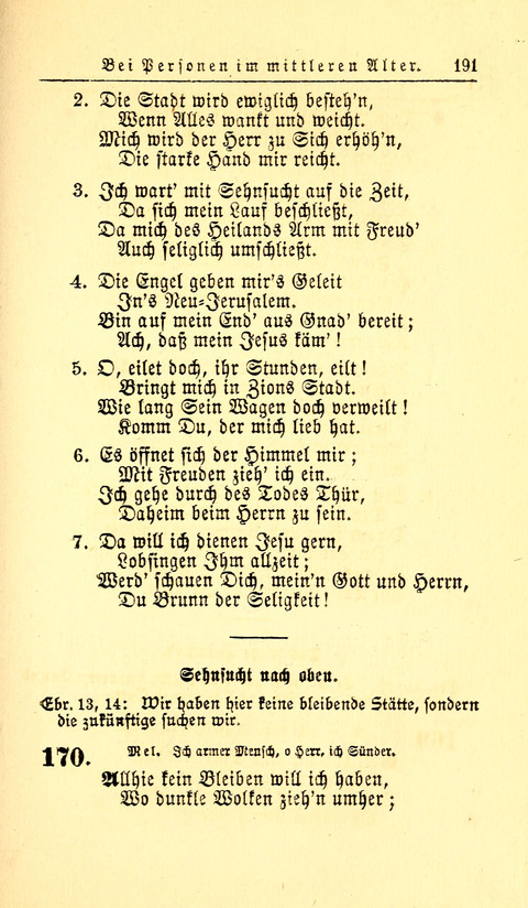 Der Tröster: oder Trost und Mahnung in Liedern und Betrachtungen bei der Trennung von den Unsrigen zum Gebracuh bei Leichenbegängnissen sowie auch im Familienkreise. page 193