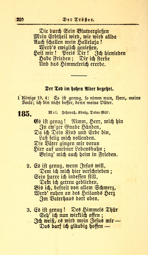 Der Tröster: oder Trost und Mahnung in Liedern und Betrachtungen bei der Trennung von den Unsrigen zum Gebracuh bei Leichenbegängnissen sowie auch im Familienkreise. page 212