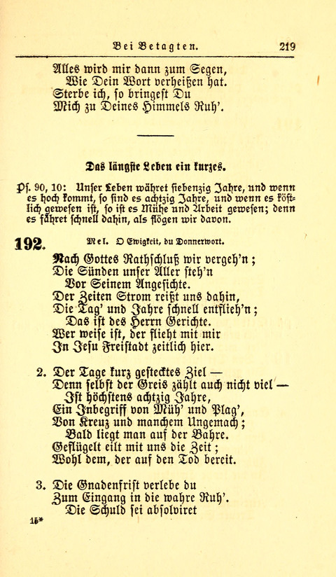 Der Tröster: oder Trost und Mahnung in Liedern und Betrachtungen bei der Trennung von den Unsrigen zum Gebracuh bei Leichenbegängnissen sowie auch im Familienkreise. page 221