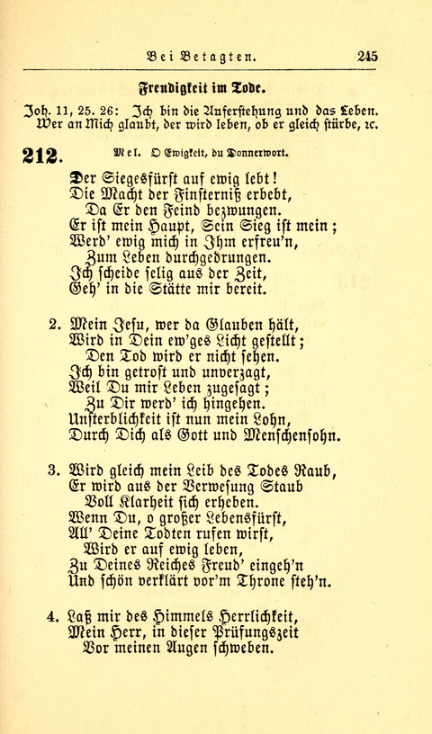 Der Tröster: oder Trost und Mahnung in Liedern und Betrachtungen bei der Trennung von den Unsrigen zum Gebracuh bei Leichenbegängnissen sowie auch im Familienkreise. page 247