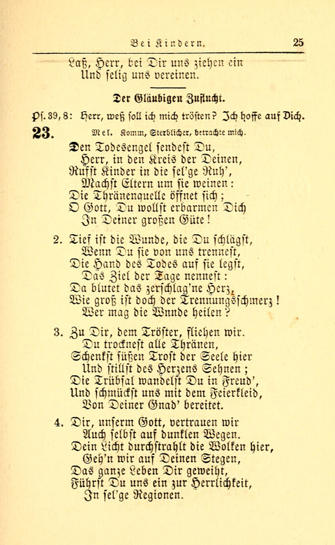 Der Tröster: oder Trost und Mahnung in Liedern und Betrachtungen bei der Trennung von den Unsrigen zum Gebracuh bei Leichenbegängnissen sowie auch im Familienkreise. page 25