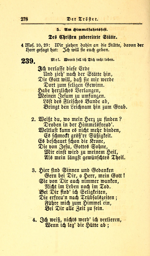 Der Tröster: oder Trost und Mahnung in Liedern und Betrachtungen bei der Trennung von den Unsrigen zum Gebracuh bei Leichenbegängnissen sowie auch im Familienkreise. page 280