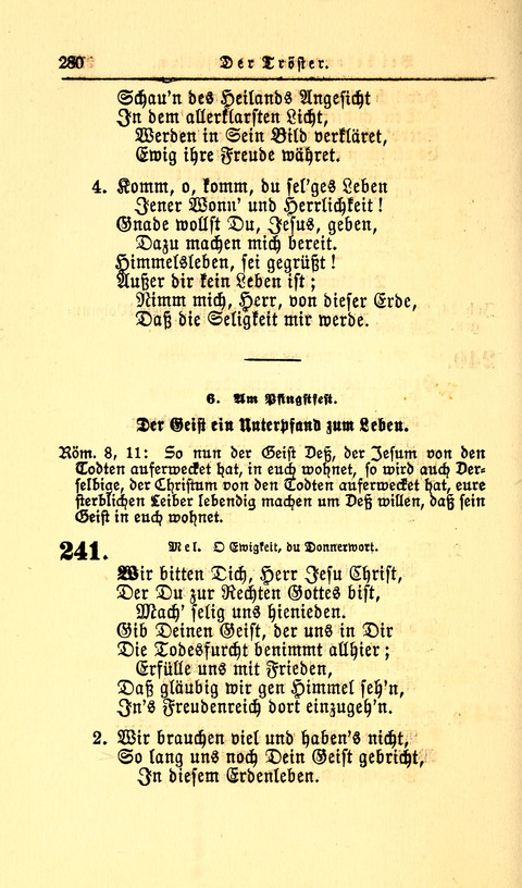 Der Tröster: oder Trost und Mahnung in Liedern und Betrachtungen bei der Trennung von den Unsrigen zum Gebracuh bei Leichenbegängnissen sowie auch im Familienkreise. page 282