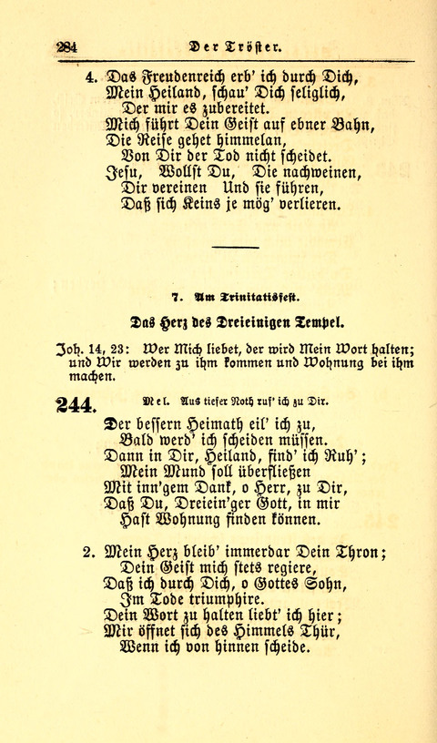 Der Tröster: oder Trost und Mahnung in Liedern und Betrachtungen bei der Trennung von den Unsrigen zum Gebracuh bei Leichenbegängnissen sowie auch im Familienkreise. page 286